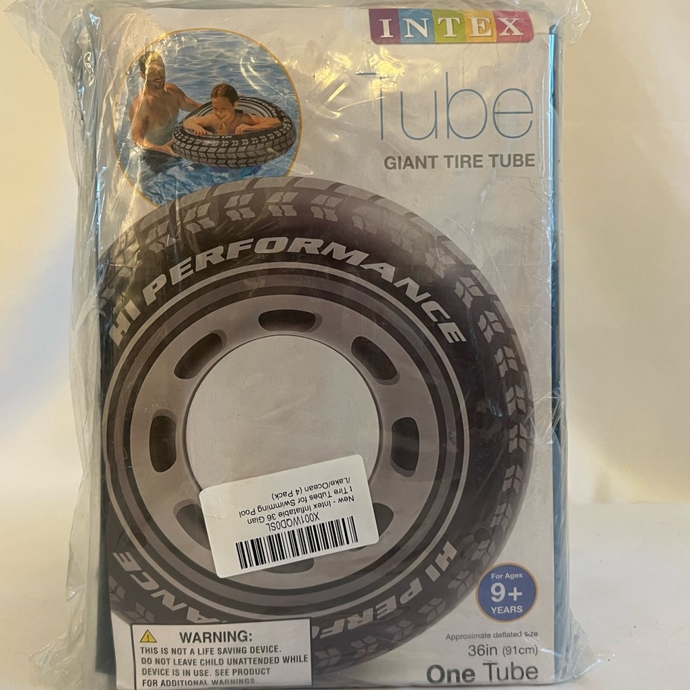 NWT Intex 4-Pack Inflatable 36" Giant Tire Tubes for Swimming Pool/Lake/Ocean
